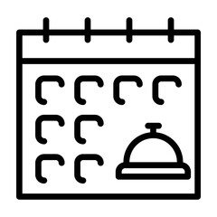 Reservation Calendar Vector Line Icon Design