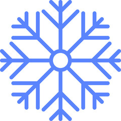 Flat Illustration of Intricate Winter Blue Snowflakes