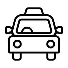 Taxi Service Vector Line Icon Design