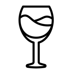 Wine Glasses Vector Line Icon Design