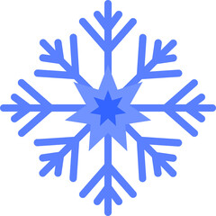 Flat Illustration of Intricate Winter Blue Snowflakes