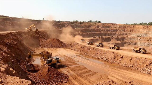 Open Pit Mining: Excavation and Transport of Earth