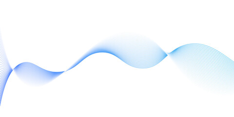 Abstract blue wave lines pattern on white background, Blue wave curved lines for presentations, Vector illustration. Modern music, blue abstract background, wallpaper background with wave.