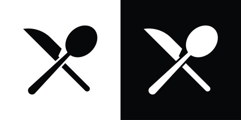 Fork and Knife icon, outline vector sign, linear and solid style. vector symbol on white background