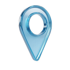 Light blue, glassy map pin