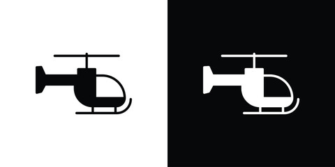 Helicopter icon, outline vector sign, linear and solid style. vector symbol on white background