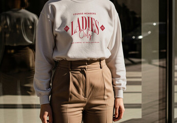 Long Sleeve Ladies T-Shirt Mockup