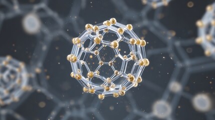 golden and transparent molecular structure