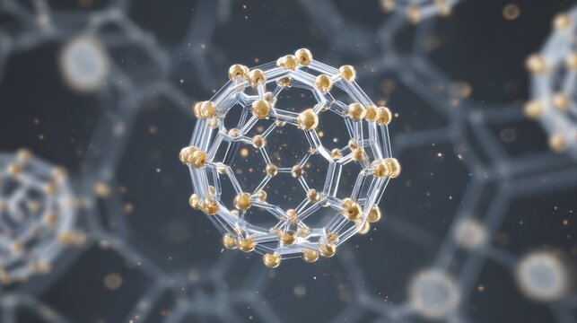 golden and transparent molecular structure