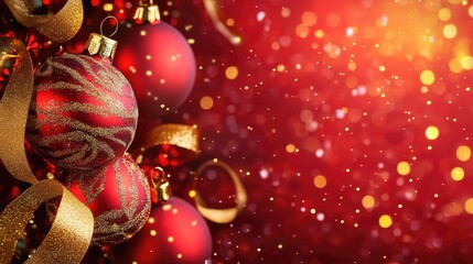 Festive Christmas Ornaments with Glittery Design and Shining Background for Holiday Decorations and Celebration Themes