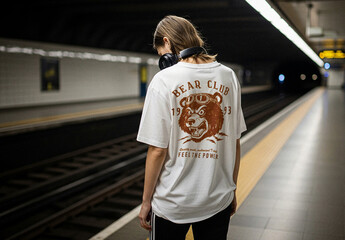 White Oversized T-shirt Mockup