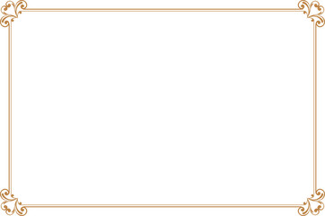 Elements of ornate vintage frames. Border gold on white classic swirls, floral motifs. Design print for greeting cards, wedding invitations, restaurant menu, royal certificates. Set 1449