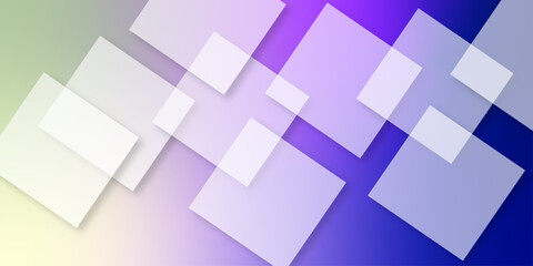 Abstract white squares on blue background. geometric pattern of overlapping squares in shades of blue. Decorative design in abstract style with rectangles. modern and geometric pattern isolated.