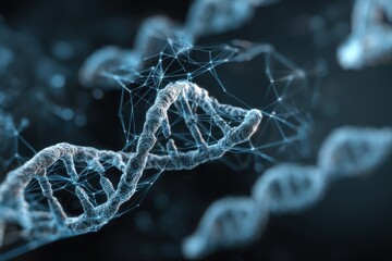 glowing dna strand scientific representation