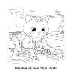 Cute Christmas coloring page line art
