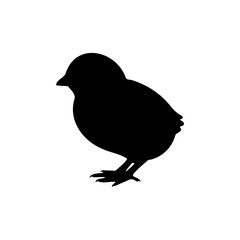 Baby chick silhouette vector flat illustration design.