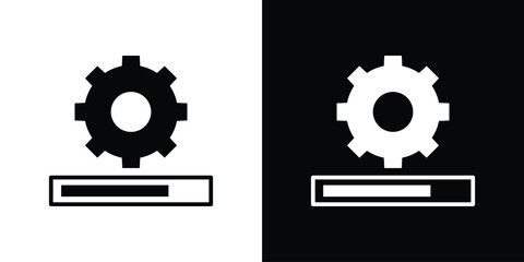 System update icon, outline vector sign, linear and solid style. vector symbol on white background