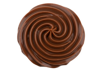 Swirl of rich chocolate frosting isolated on transparent background, decadent dessert topping for cakes and cupcakes PNG
