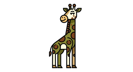 Cartoon elephant character wearing coat standing with chair isolated