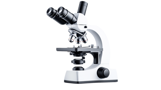 Classic Microscope on Transparent Background
