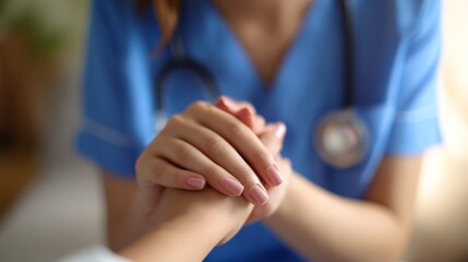 Healthcare professional comforting patient, showing empathy, support, and care during a medical treatment