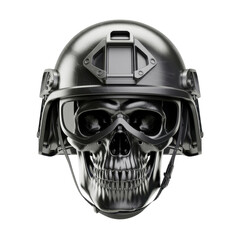 Monochrome Skull With Modern Tactical Helmet