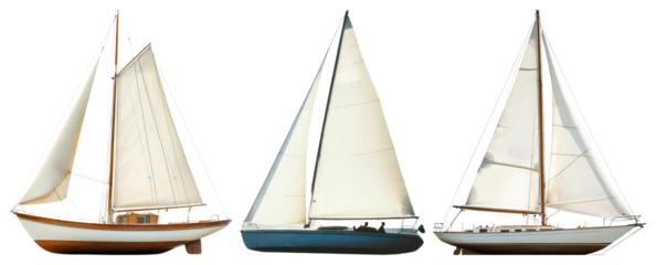 PNG Elegant sailboat models collection, element set on transparent background