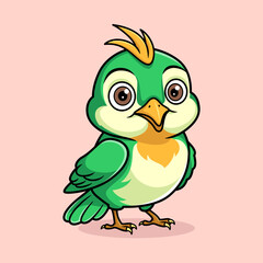 Cute kawaii bird character vector design