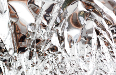 A piece of shiny silver foil