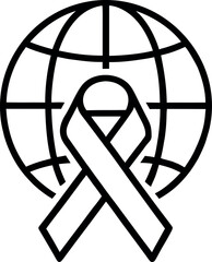 World aids day ribbon world globe awareness support global health message symbol