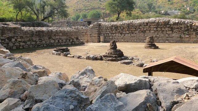 mohra muradu taxila pakistan monastery assembly hall showing ancient architecture