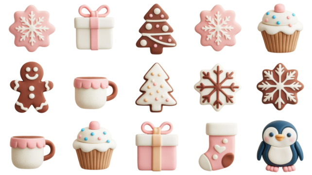 Pastel Christmas Treats in Soft Polymer Clay