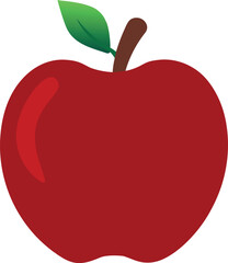 Red Apple with Green Leaf and Stem National Apple Day Text fruit food icon