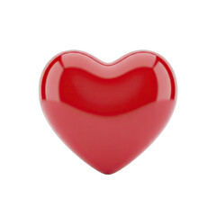 Glossy Red Heart Shape 3D Rendering Isolated On Black Background With Studio Lighting