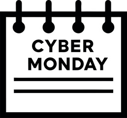 CYBER MONDAY Hand-drawn Style text Graphic black silhouette vector, Simple silhouette Design vector icon