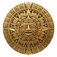 Obraz premium Ancient Gold Ceremonial Disc with Radiating Sunburst