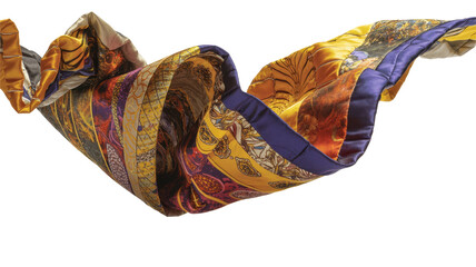 Floating Silk Textile with Dynamic Colorful Patterns