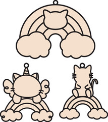 Pet Memorial Ornament SVG, Pet loss, Laser Cut Files Glowforge Silhouette Cricut, Cat Name Rainbow Bridge, Angel Cat, Angel wings, Unicorn cat
