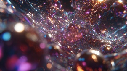 Abstract Colorful Glowing Particle Design