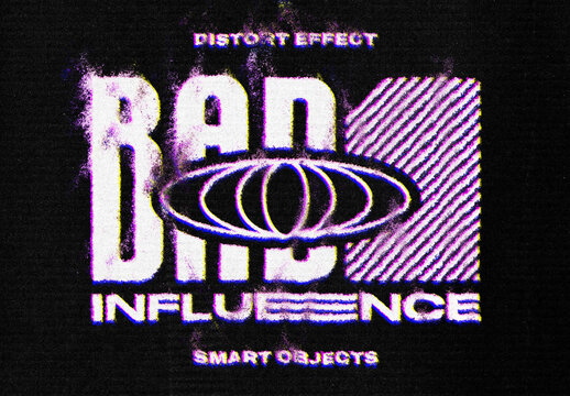 Dirty Distort Text & Logo Effect Mockup