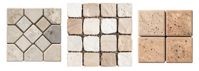 paving block square shapes collection isolated on white