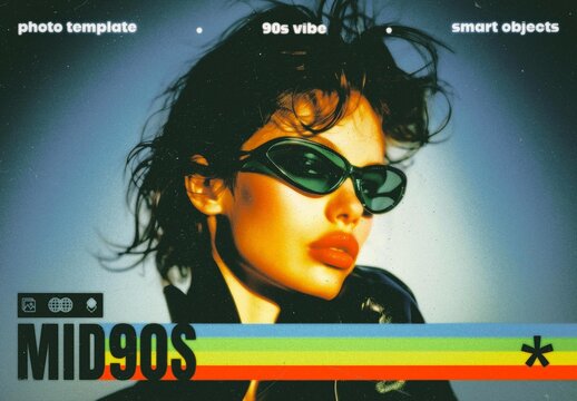 Mid 90s Vibe Photo Effect Mockup