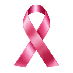 Glossy Magenta Pink Awareness Ribbon on White