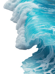 Turquoise Ocean Wave Crest with Delicate Foam