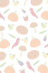 Vegetables background. Hand drawn vector illustration. Decorative illustration