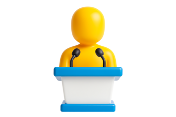 Corporate Training, Keynote Speaker, and Press Conference Graphic Element in Modern Style