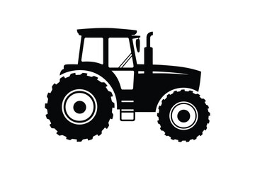 Obraz premium Tractor silhouette vector icon for modern agricultural farming and machinery