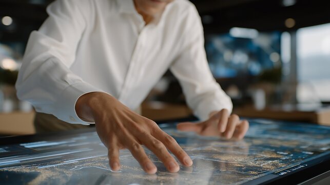 Close-up of holographic student performance metrics and teachers adjusting interactive lessons — representing technology-enhanced education, collaborative pedagogy, and real-time feedback