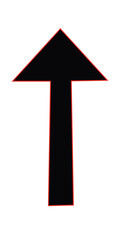 Bold red arrow pointing upward for direction, guidance, and growth, isolated for design projects and presentations