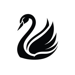 Stylized black swan with elegant curves